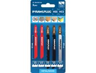 Zdjęcie: Zestaw brzeszczot do drewna 2,5 mm; 3 mm; 4 mm oraz metalu 1,2 mm; 2 mm - 5 elementów RAWLPLUG
