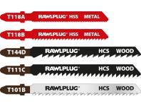 Zdjęcie: Zestaw brzeszczot do drewna 2,5 mm; 3 mm; 4 mm oraz metalu 1,2 mm; 2 mm - 5 elementów RAWLPLUG