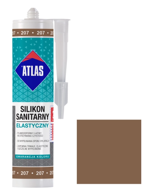 Zdjęcie: Silikon sanitarny elastyczny 207 latte 280 ml ATLAS