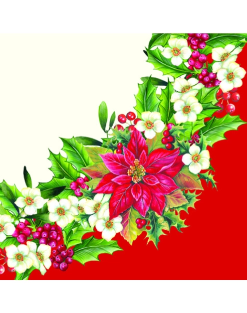 Zdjęcie: Serwetki Tat Bn Wreath with poinsettia red DAJAR
