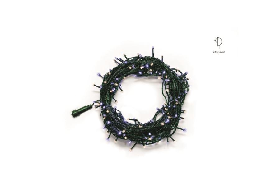 Zdjęcie: Lampki choinkowe LED z dodatkowym gniazdem 9,9 m niebieskie/zimny biały 100 lampek BULINEX