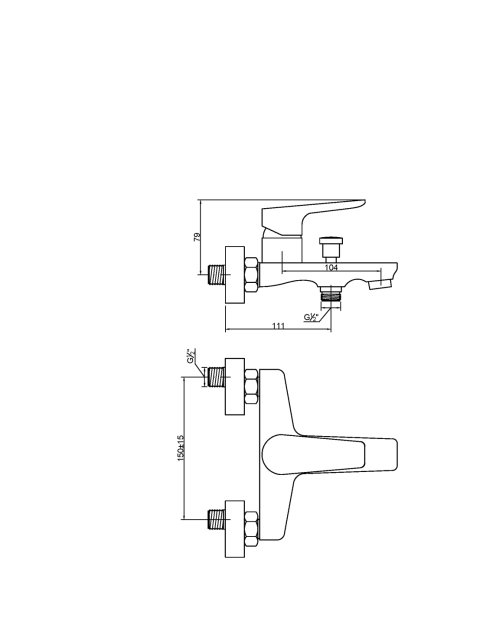 Zdjęcie: Bateria wannowa Dokos biały/chrom INVENA