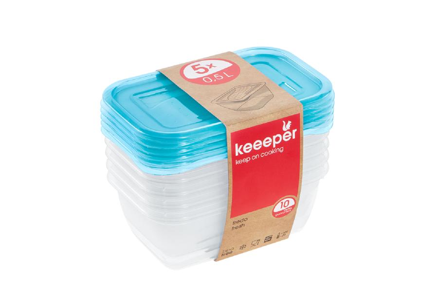 Zdjęcie: Zestaw 5 pojemników Fredo fresh 0,5 L KEEEPER