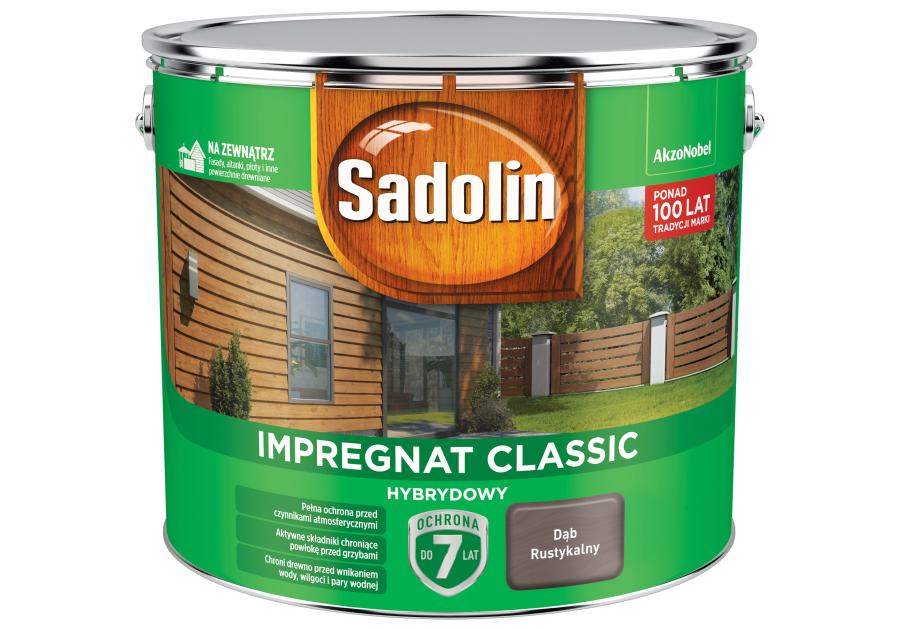 Zdjęcie: Impregnat ochronno-dekoracyjny hybrydowy Classic 9 L dąb rustykalny SADOLIN