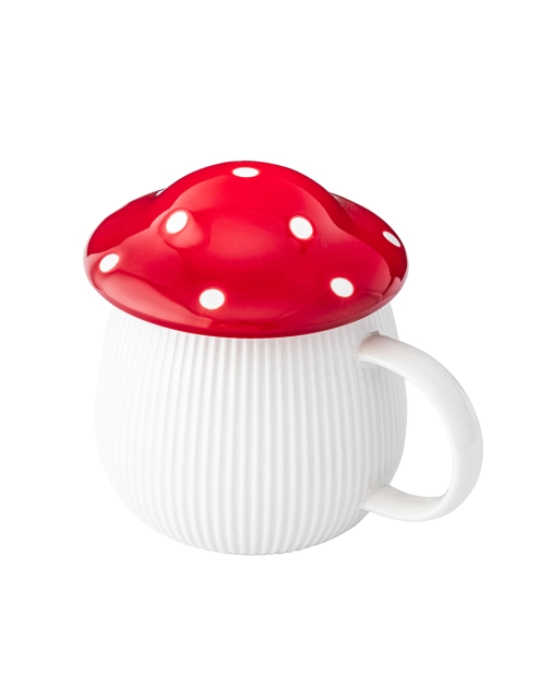 Zdjęcie: Kubek Pod kapeluszem 370 ml w kształcie grzybka z czerwoną pokrywką ALTOM DESIGN