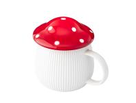 Zdjęcie: Kubek Pod kapeluszem 370 ml w kształcie grzybka z czerwoną pokrywką ALTOM DESIGN