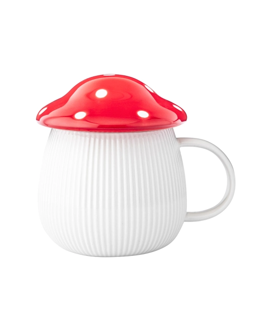 Zdjęcie: Kubek Pod kapeluszem 370 ml w kształcie grzybka z czerwoną pokrywką ALTOM DESIGN