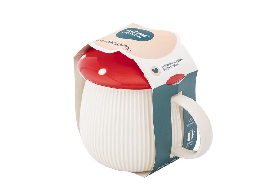 Zdjęcie: Kubek Pod kapeluszem 370 ml w kształcie grzybka z czerwoną pokrywką ALTOM DESIGN