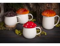 Zdjęcie: Kubek Pod kapeluszem 370 ml w kształcie grzybka z czerwoną pokrywką ALTOM DESIGN