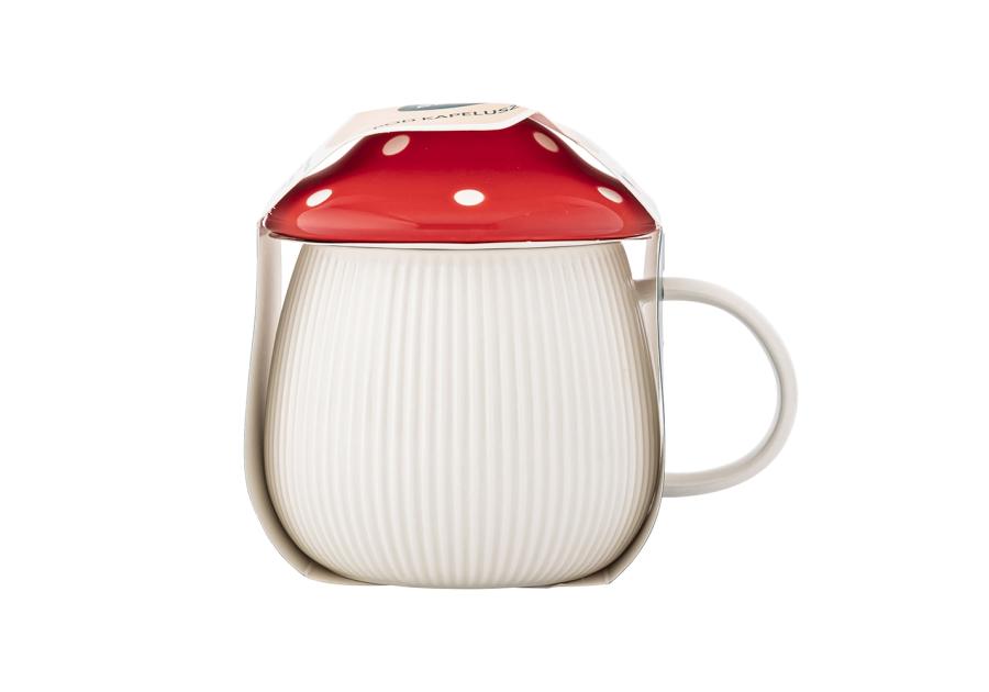 Zdjęcie: Kubek Pod kapeluszem 370 ml w kształcie grzybka z czerwoną pokrywką ALTOM DESIGN