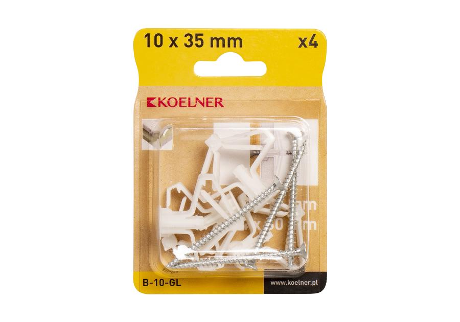 Zdjęcie: Kołek rozporowy fi 10 typu bigips z wkrętem 4 sztuki KOELNER