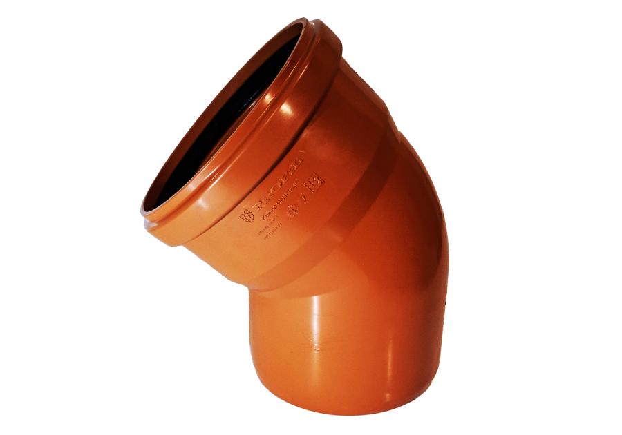 Zdjęcie: Kolano kanalizacyjne fi 160/45 pomarańczowe PROFIL