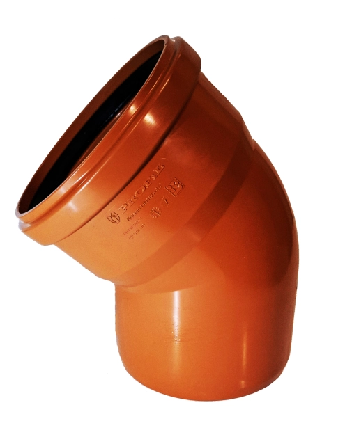 Zdjęcie: Kolano kanalizacyjne fi 160/45 pomarańczowe PROFIL