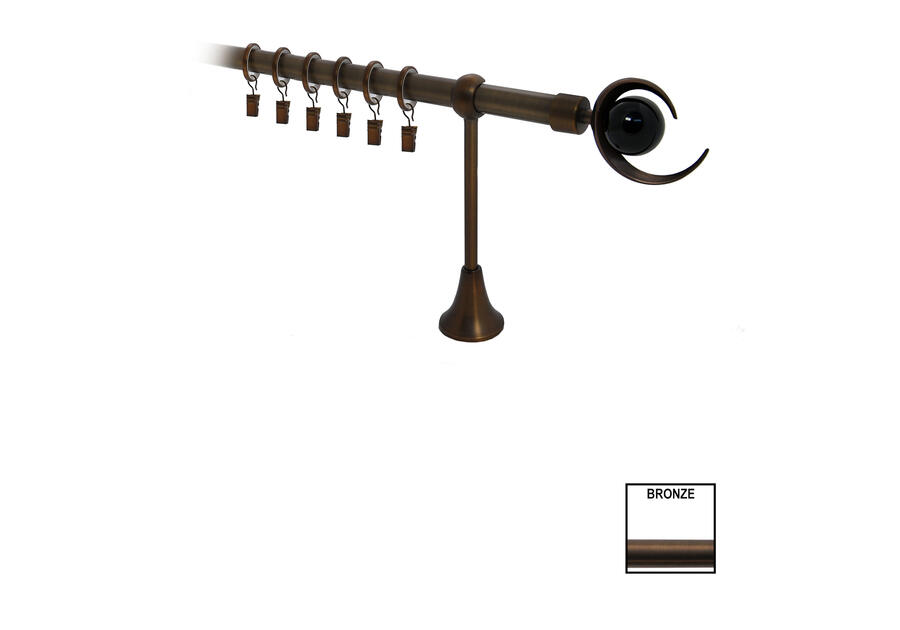 Zdjęcie: Karnisz pojedynczy Victoria fi 19 mm - 240 cm bronze luna KARWEL