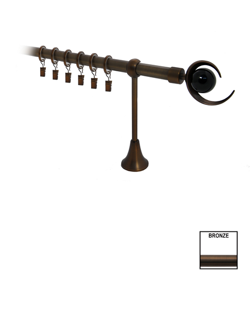 Zdjęcie: Karnisz pojedynczy Victoria fi 19 mm - 240 cm bronze luna KARWEL