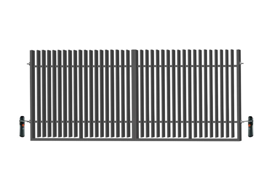 Zdjęcie: Brama dwuskrzydłowa Anika 4,00 m, 1,80 m, z automatem stal ocynk+RAL7016 struktura POLBRAM