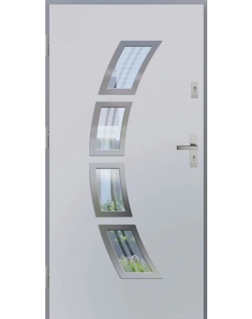 Zdjęcie: Drzwi zewnętrzne stalowo-drewniane Disting Figaro 03 Biały 90 cm lewe KR CENTER