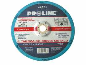 Tarcza do cięcia metalu T42, 230x3.0x22A30R PROLINE