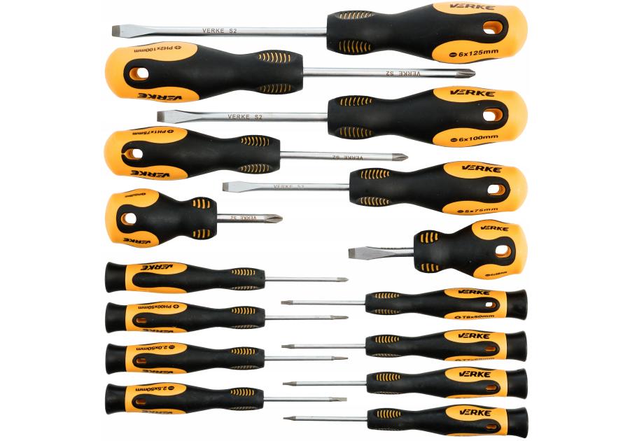 Zdjęcie: Zestaw wkrętaków 15-elementowy S2 VERKE PREMIUM
