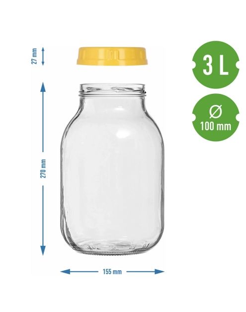 Zdjęcie: Słoiki 3 L z plastikową zakrętką BROWIN