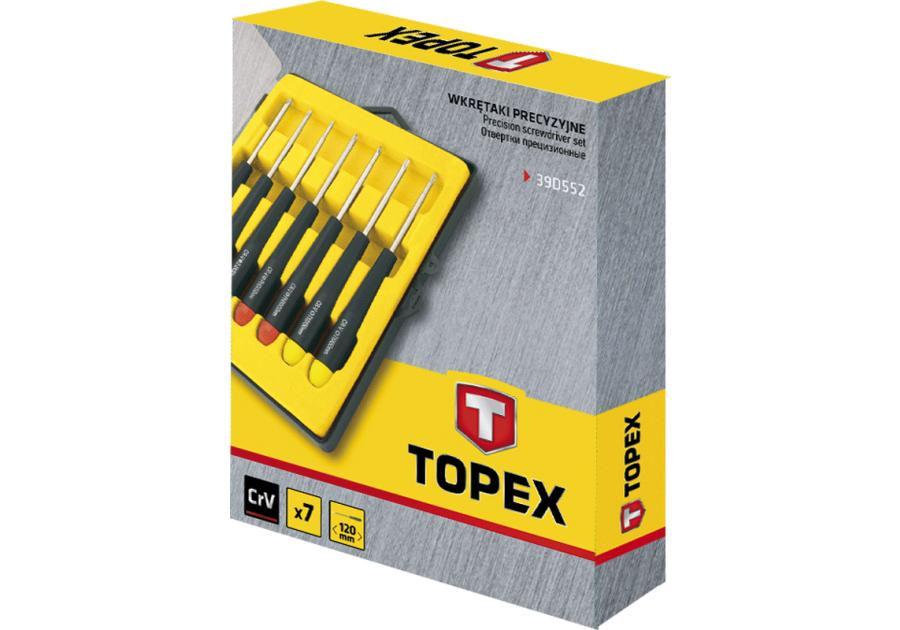 Zdjęcie: Wkrętaki precyzyjne, zestaw 7 sztuk TOPEX