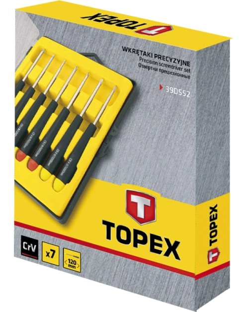 Zdjęcie: Wkrętaki precyzyjne, zestaw 7 sztuk TOPEX