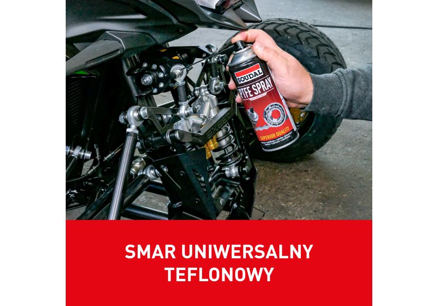 Zdjęcie: Smar teflonowy w sprayu uniwersalny PTFE Spray 400ml SOUDAL