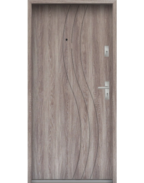 Zdjęcie: Drzwi wejściowe do mieszkań Bastion N-07 Dąb japoński 80 cm (NW) lewe ODP KR CENTER