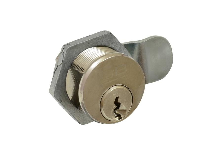 Zdjęcie: Zamek bębenkowy do kaset płytkowy niklowany 08025 LOB