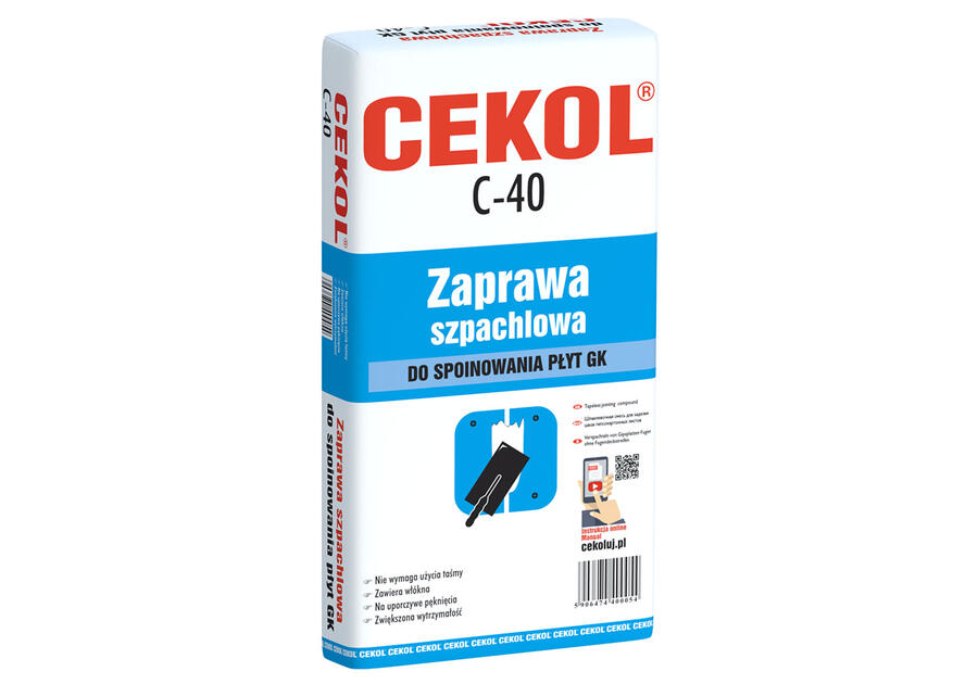 Zdjęcie: Szpachlówka do spoin C-40, 16 kg CEKOL
