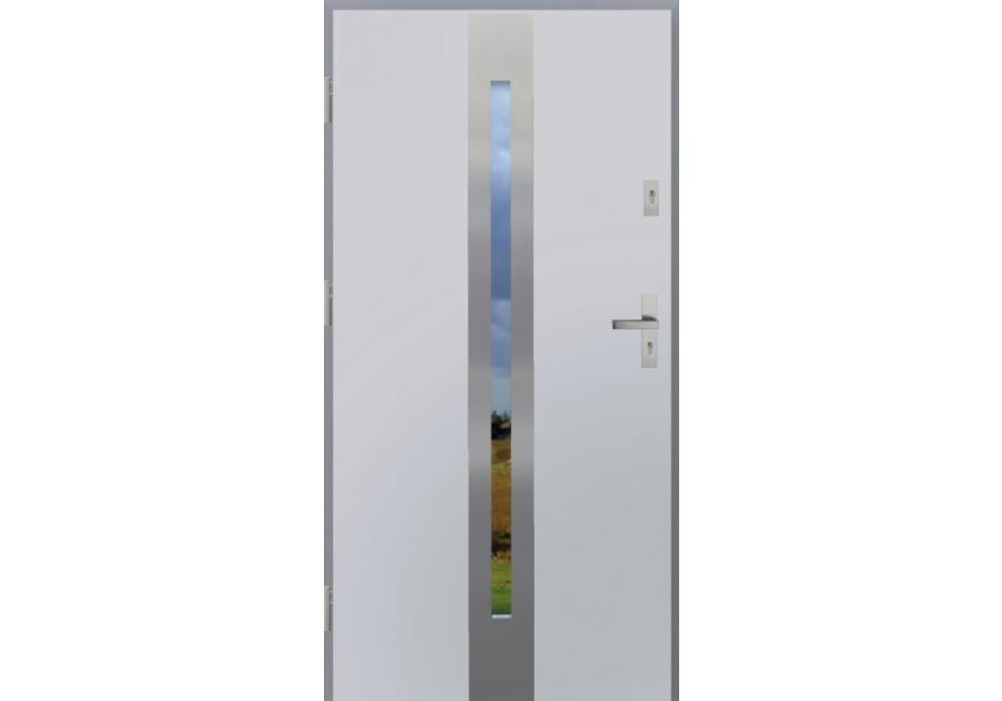 Zdjęcie: Drzwi zewnętrzne stalowo-drewniane Disting Otello 12 Biały 90 cm lewe KR CENTER