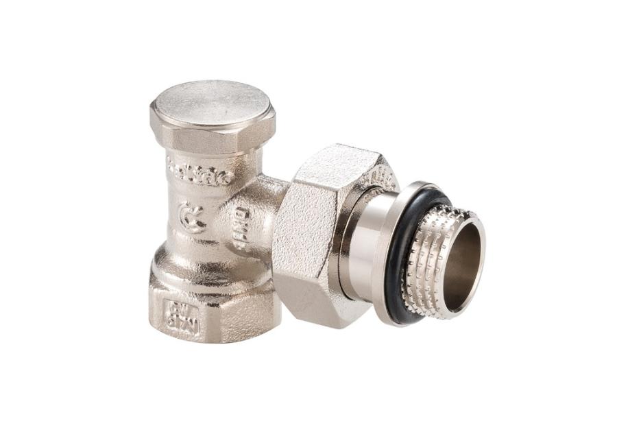Zdjęcie: Zawór na zawieszce grzejnikowy powrotny kątowy 1/2" o-ring CALIDO