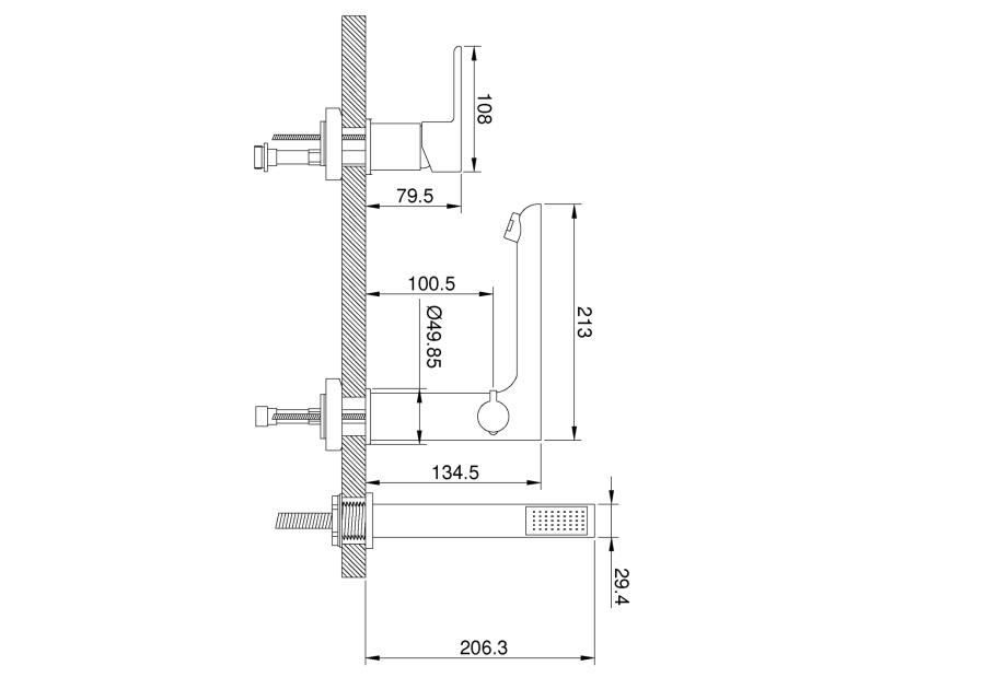 Zdjęcie: Bateria wannowa 3-otworowa Dokos chrom INVENA
