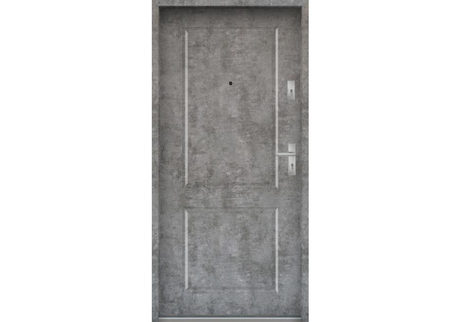 Zdjęcie: Drzwi wejściowe do mieszkań Bastion S-91 Beton srebrny 80 cm lewe OSPŁ KR CENTER