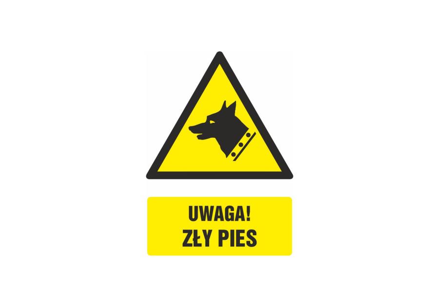 Zdjęcie: Oznaczenie "Uwaga groźny pies" 10,5x14,8 cm METRO