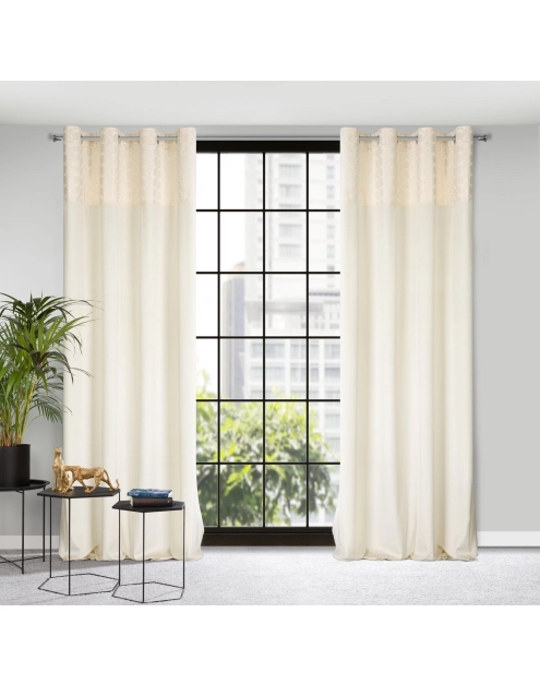 Zdjęcie: Zasłona gotowa Elen 140x250 cm kremowy EUROFIRANY