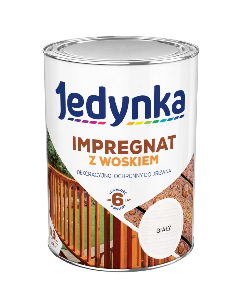 Zdjęcie: Impregnat do drewna z woskiem biały 0,9 L JEDYNKA