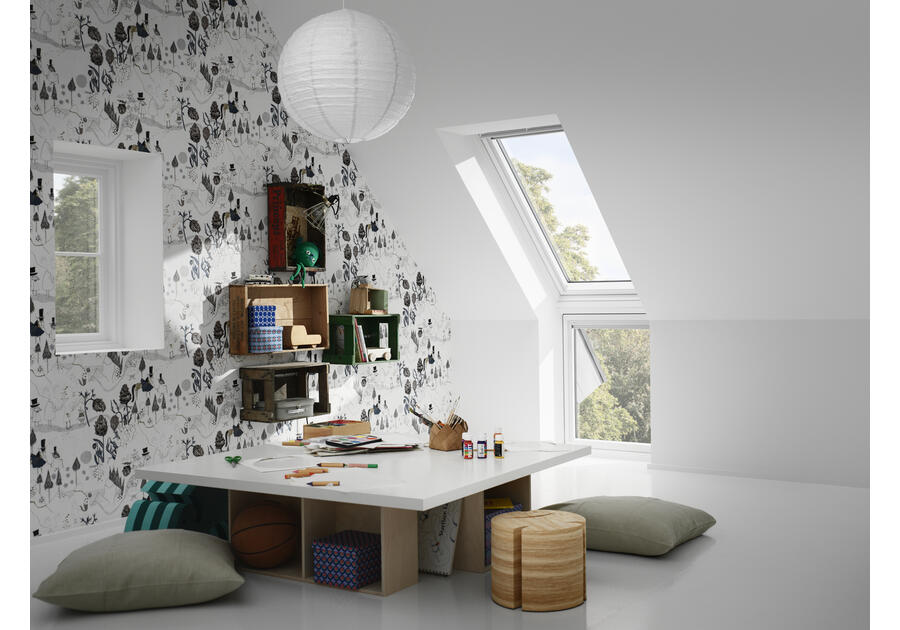 Zdjęcie: Okno kolankowe VIU 0070 drewniano-poliuretanowe stałe, 78x115 cm VELUX