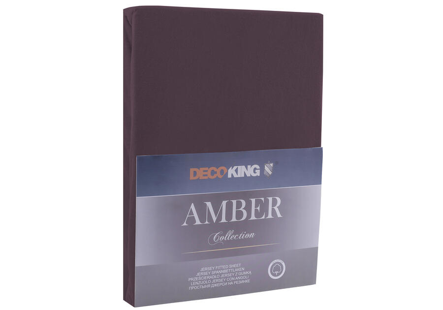 Zdjęcie: Prześcieradło Amber czekoladowy 200-220x200+30 cm DECOKING