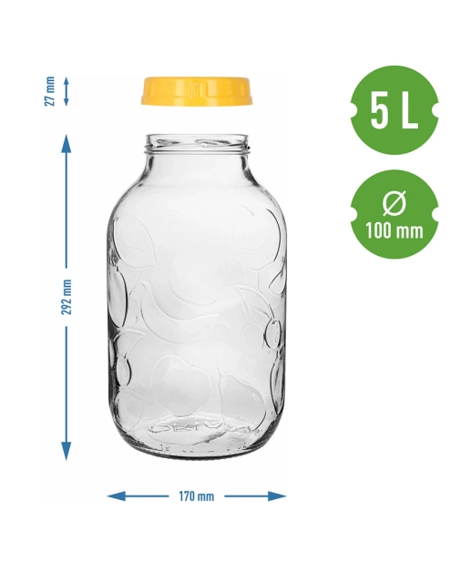 Zdjęcie: Słoiki 5 L z plastikową zakrętką BROWIN