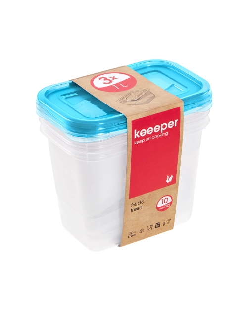 Zdjęcie: Zestaw 3 pojemników Fredo fresh 1 L KEEEPER