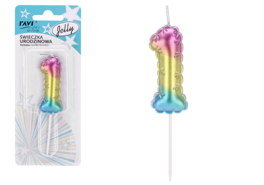 Zdjęcie: Świeczka urodzinowa Jelly Cyferka 1 72025 RAVI