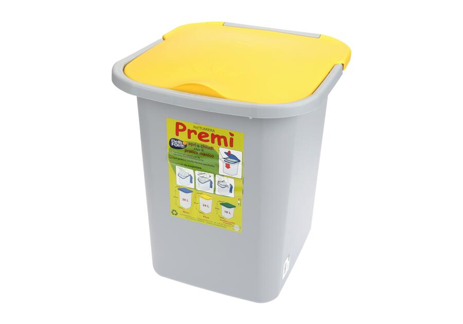 Zdjęcie: Kosz do segregacji odpadów pojedynczy 18l żółty SIMPLE SOLUTIONS