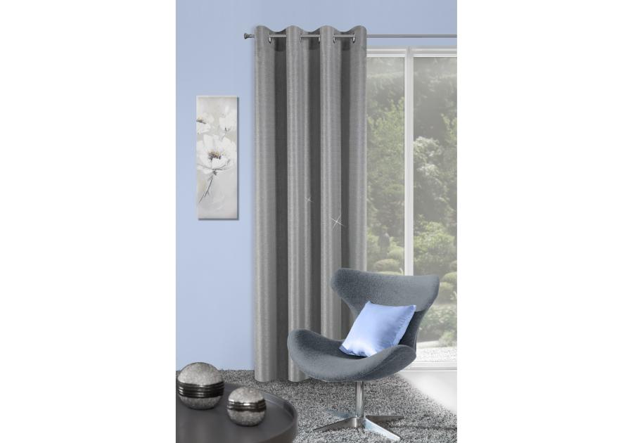 Zdjęcie: Zasłona Carina 140x250 cm srebrna na przelotkach EUROFIRANY