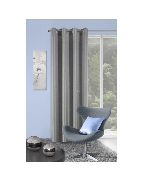 Zdjęcie: Zasłona Carina 140x250 cm srebrna na przelotkach EUROFIRANY