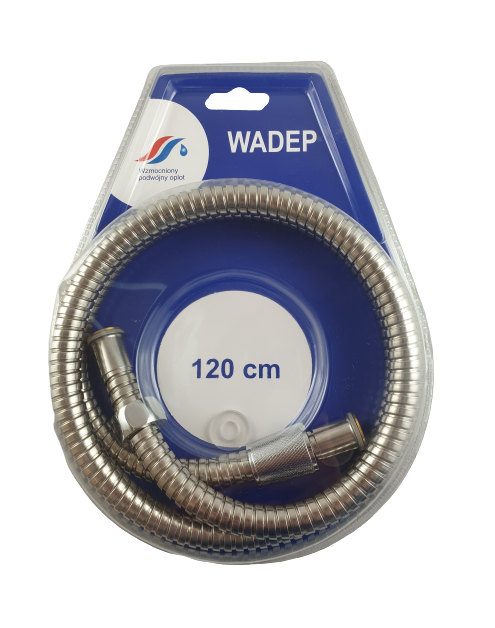 Zdjęcie: Wąż prysznicowy Lux chrom podwójny oplot conic - 120cm WADEP