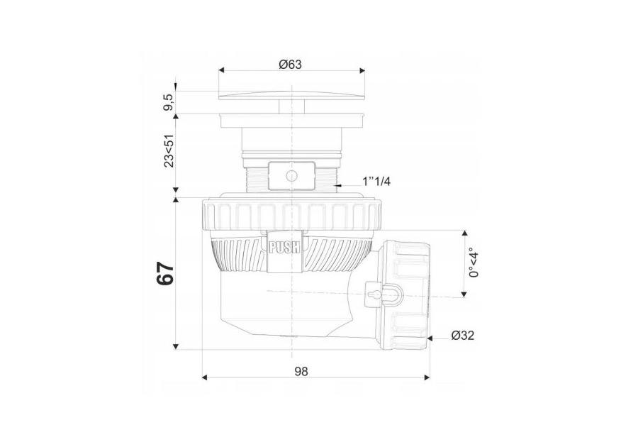 Zdjęcie: Syfon umywalkowy niski Nano 6.7 chrom WIRQUIN
