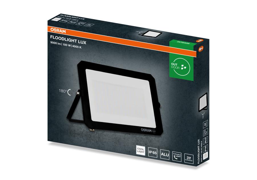 Zdjęcie: Oprawa oświetleniowa LED FL Lux 100 W 840 IP65 BK OSRAM