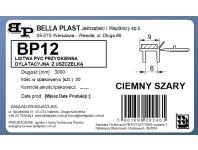 Zdjęcie: Listwa PVC BP12 L300 9/6 szary ciemny, przyokienna, dylatacyjna, tynkarska z uszczelką BELLA PLAST
