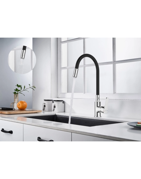 Zdjęcie: Bateria zlewozmywakowa Ksanti chrom-czarna INVENA